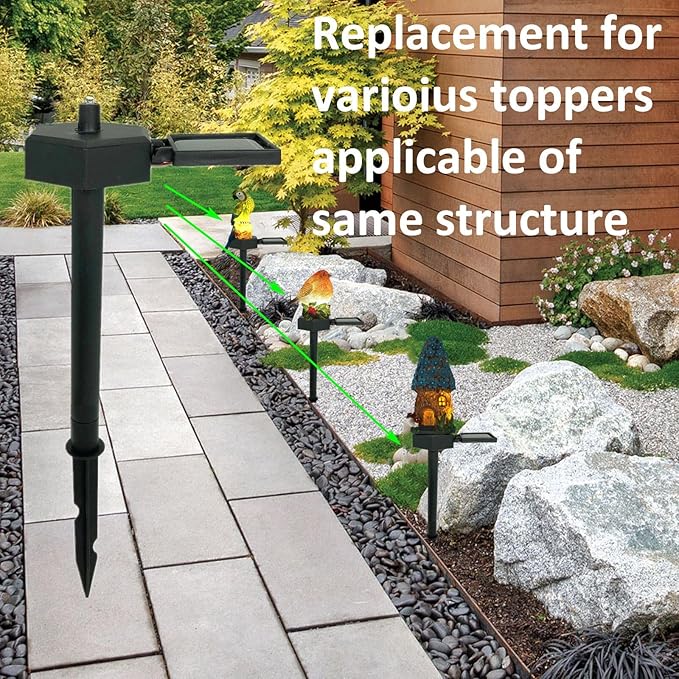 Solar Lights Outdoor Stake Replacement - 2 Pack Replacement Part for Decorative Garden Stake with Figurine Toppers, Landscape Lighting Accessories (2), warm white