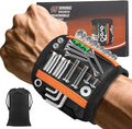 Magnetic Wristband with 15 Strong Magnets for Holding Screws, Nails, Drill Bits, Perfect Tool Gift for Dad, Husband, Handyman or Handywoman, Unique Stocking Stuffers for Men