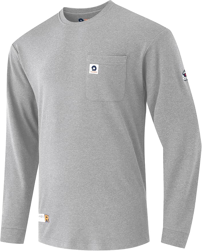 FR Shirts for Men 6.5oz Lightweight Fire Resistant Shirts for Men Long Sleeve NFPA2112/CAT2