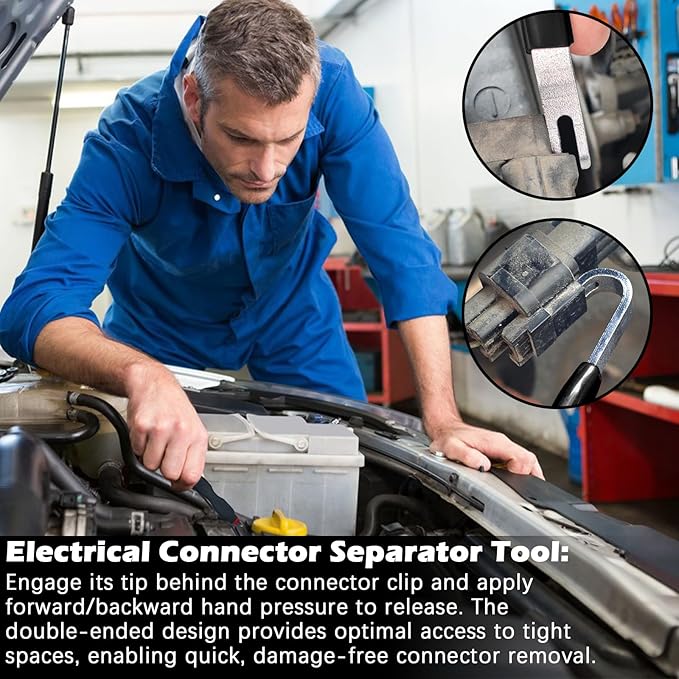 5pcs Electrical Disconnect Pliers and Connector Separator Tool for Cars, with Hose Clamp Pliers and Terminal Pin Removal Tool Set