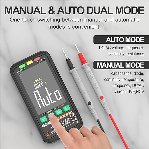 Multimeter Digital, Rechargeable Electrical Tester, NCV Intelligent Multi Tester, TRMS 6000, Overload Protection, Auto-ranging, Voltage, Current, Capacitance, Continuity, Frequency,Resistance