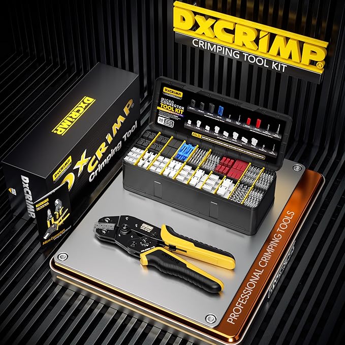 Crimping Tool Connector Kit, 20 Types of JST-XH/SYP 2.5mm and 2.54mm Connectors, 32-20 AWG Crimping Pliers Compatible JST, Dupont, KF2510, Molex, Futaba, for Hitec Spektrum RC