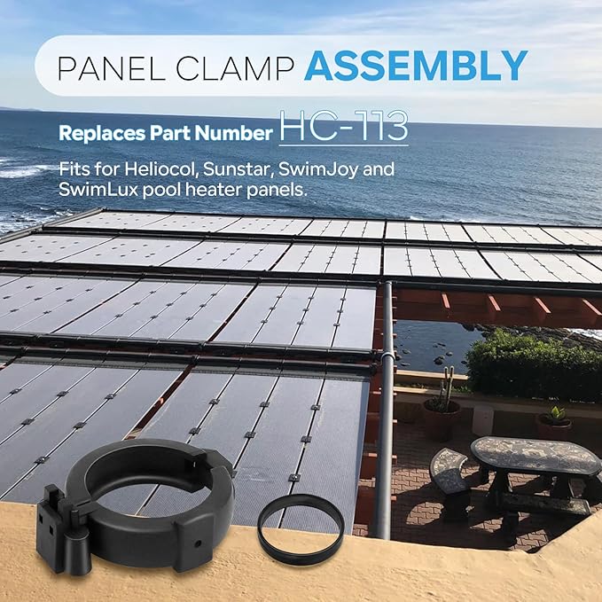 ANTOBLE HC-113 Solar Panel Clamp Assembly Replacement Parts for Heliocol Swimming Pool Solar Panels (2 Pack)