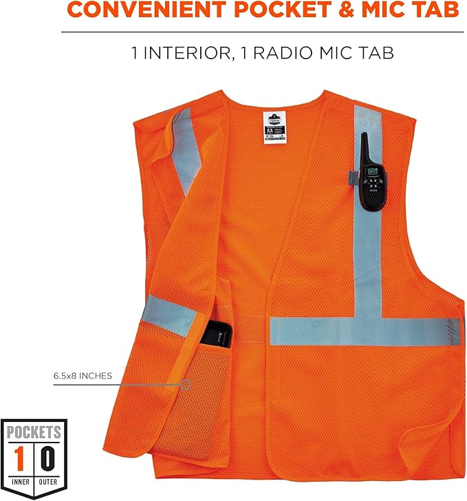 Ergodyne GloWear ANSI High Visibility Orange Breakaway Reflective Safety Vest