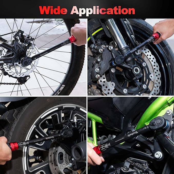 Toolwiz 3/8-Inch Drive Click Torque Wrench 5-45 Ft-Lb/6.8-61 Nm, ±3% High Accuracy Dual Direction Adjustable 72 Tooth Torque Wrenches Tool for Bike, Motorcycle, MTB, Car Repair