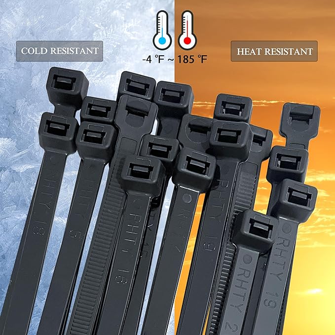 Long Zip Ties Heavy Duty 24 inch 250 Pcs, Large Cable Ties with 250 lbs Tensile Strength Ultra Stong Plastic Tie Wraps, Black