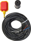 Float Switch for Sump Pump -100-Foot Water Level Sensor with Honeywell Microswitch and Adjustable Tether Length for Ground Water Bilge Pump and Water Tank – Non-Corrosive PP Casing, Rated to 13 Amps
