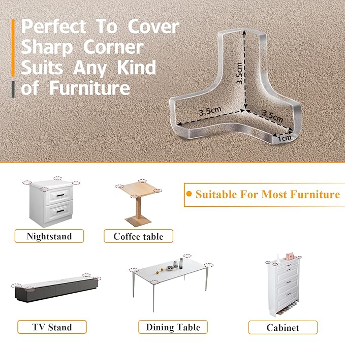 14 Pack Clear Corner Protectors, T-Shaped Table Edge Guards, Baby Safety Bumpers, Furniture & Sharp Corner Proofing Covers