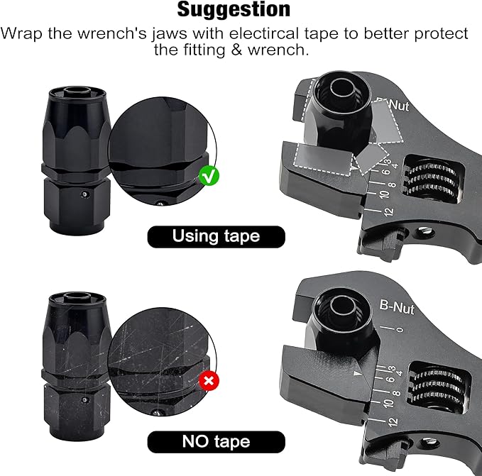 EVIL ENERGY AN Fitting Hose Wrench Adjustable 3AN-12AN Aluminum Black