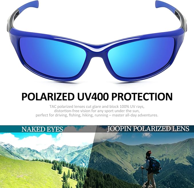 Joopin Sports Sunglasses Polarized UV400 Protection Wrap Around Sun Glasses Shades for Men Women