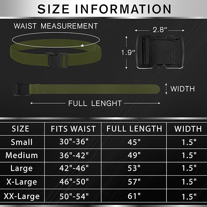 TECEUM Tactical Belt – Heavy-Duty & Quick Release – Military, Work, Rigger, Duty & Utility Belt for Men