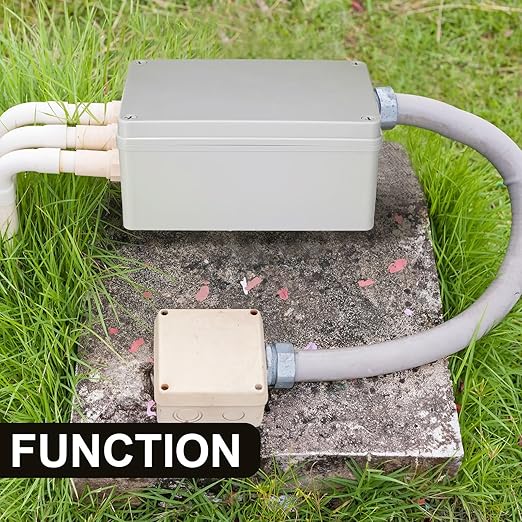 Kanayu Conduit Box Electrical Junction Box Plastic Dustproof Waterproof Gray White Protect Conduits and Fittings Universal Electrical Project Enclosure for Outdoor(8'' x 6'' x 4'')