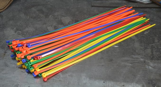 Pro Tie AC14SD100 14.6-Inch Assorted Color Standard Duty Color Cable Tie, Assorted Nylon, 100-Pack