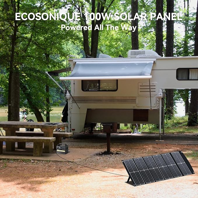 100W Portable Solar Panel Extremely Lightweight Compact Foldable with USB QC3.0, Type-C PD3.0, Anderson and XT60 DC 20V for Camping Power Station, Solar Generators, Cell Phones