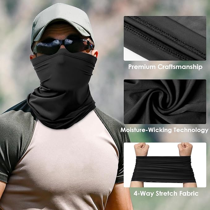 Achiou Neck Gaiter Face Cover Scarf, UV Protection Mask for Men and Women,Soft Windproof, Hiking Cycling Running