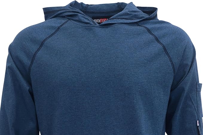 BOCOMAL FR Hooded T Shirts Heather Series 6oz Flame Resistant NFPA2112 CAT2 Fire Retardant Hoodies Work Shirt