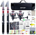 Goture Fishing Rod and Reel Combos-2PCS Telescopic Fishing Pole+2PCS Pre-Loaded Spinning Reels with Carrier Bag,1.8M-2.7M Telescopic Rod Reel Kit for Starter Travel Saltwater Freshwater,Gifts for Men