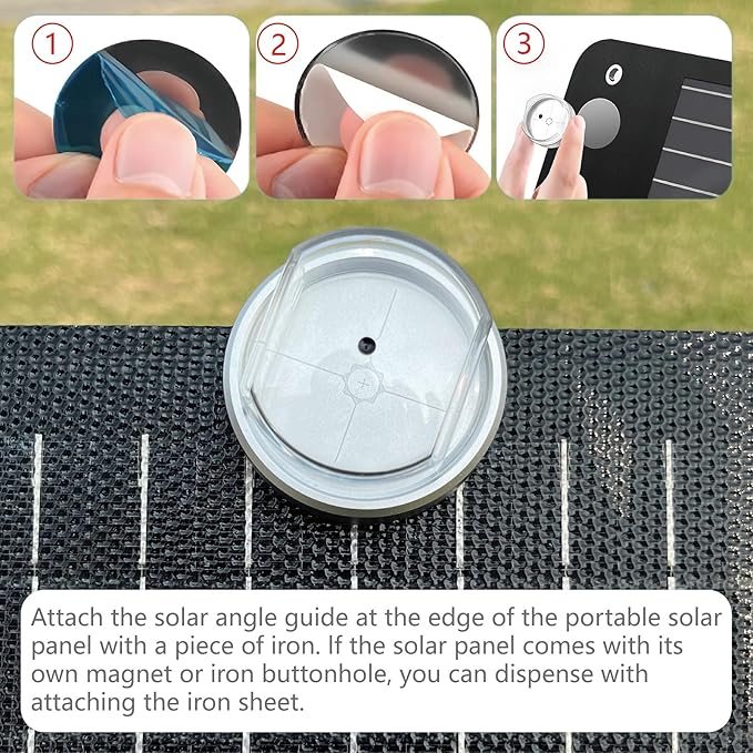 Solar Angle Guide for Solar Panel-Magnetic Design Solar Panel Accessories Find The Optimal Angle for Solar Panels Tools-Made of Aluminum and PC(Pack of Two)