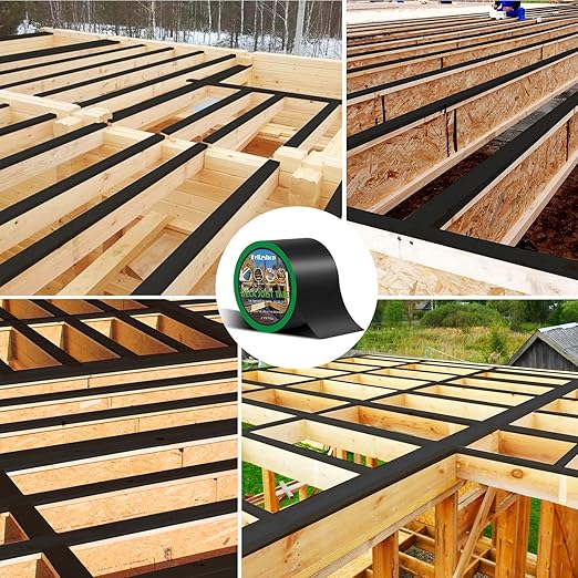 Butyl Tape, 4" X 50' Weather Resistant Deck Tape, Anti-Corrosion Flashing Tape for Decks, Beams and Wood (4 Rolls)
