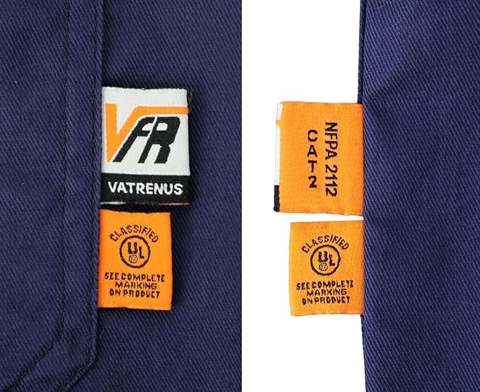 VATRENUS FR Shirts for Men 6.5oz Button Down Flame Resistant 100% Cotton Men's Pre-Washed Fire Retardant Work Shirt