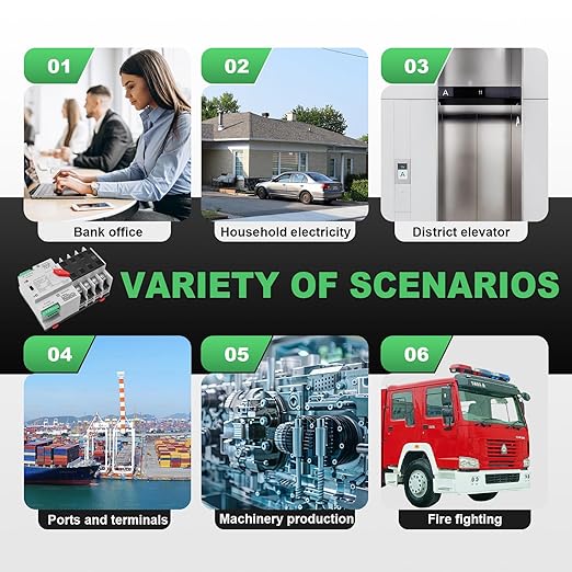 100Amp AC 220V Automatic/Manual Transfer Switch 4P 50/60Hz, 4POLE 100A Mini ATS Solar Auto Dual Power Switch for Home, Din Rail Mounted Cn Automatic Changeover Fast Transfe for Rv, Lv Power