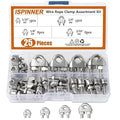 ISPINNER 25pcs Stainless Steel Wire Rope Cable Clip Clamp Assortment Kit 1/16" 1/8" 3/16" 1/4"