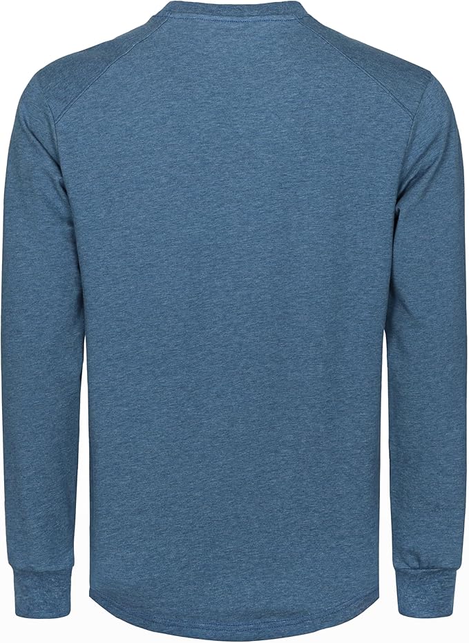 BOCOMAL Men's FR Shirts Long Sleeve Crewneck EX Soft Heather Series 6oz Midweight Flame Resistant Work T Shirt CAT2