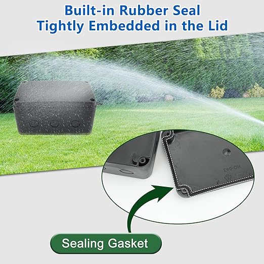 Nineleaf Black Waterproof Outdoor Electrical Box,1PK Plastic Junction Box,IP66 External Electrical Project Enclosure,7 1/8" x 4 1/2 "x 4" inch(181x111x100 mm),Fit M20X1.5mm Cable Gland for Outside Use
