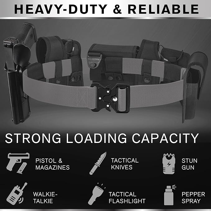 TECEUM Tactical Belt – Heavy-Duty & Quick Release – Military, Work, Rigger, Duty & Utility Belt for Men