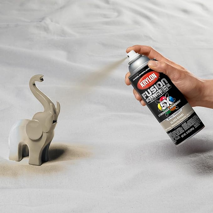 Krylon Fusion All-In-One Adhesive Spray Paint for Indoor/Outdoor Use, 12 oz, Khaki