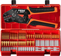 PEBA Open Barrel Crimping Tool Kit - 10 Sizes Quick Splice Male and Female Wire Spade Connectors with Ratcheting Crimper AWG 24-14, Ring Terminals for Electrical Wiring Car Audio Speaker Connectors