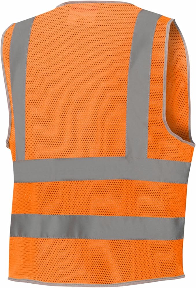 Pioneer Hi Vis Safety Vest for Men & Women - Reflective Cooling Mesh - 8 Pockets - Class 2 - Construction, Traffic, Security