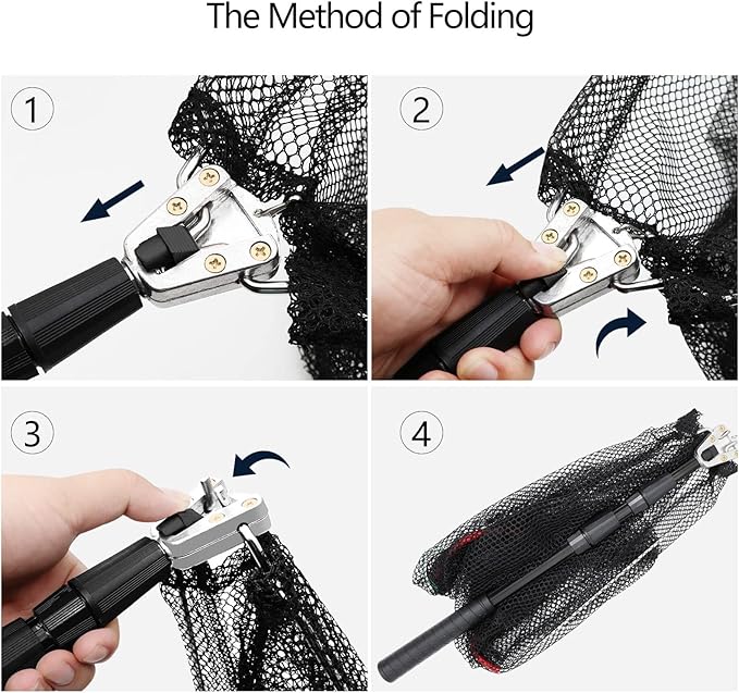 SAN LIKE Fishing Net Fish Landing Net Collapsible Fish Net with Anti-Slip Telescoping Rubber Pole Handle for Kids Adults in Saltwater Freshwater Multi-Size Extending to 37/42/43/51/69/71/89/98inch