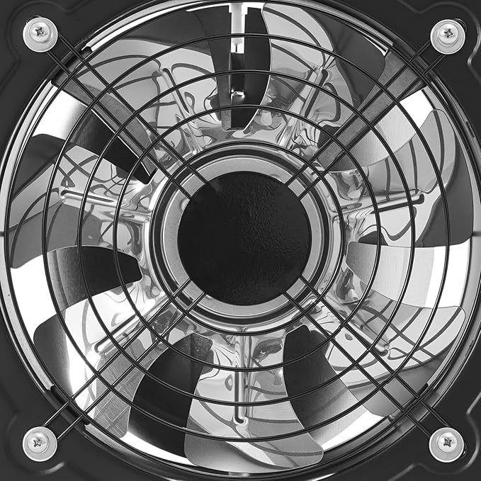 10 Inch Exhaust Fan, 110V 80W Industrial Axial Flow Fan Portable Ventilation Fan with Backdraft Damper, Wall Mount Utility Blower Ventilator Extractor for Garage Shops Kitchen, 2600RPM
