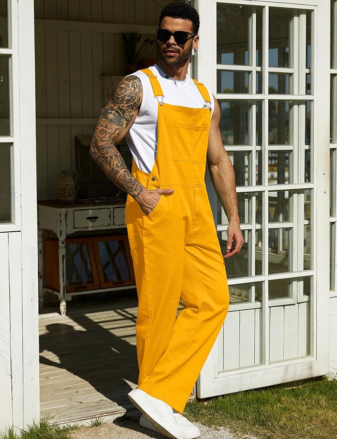 Overalls for Men Fashion Coveralls Work Utility Denim Women Bib Jumpsuit with Pockets