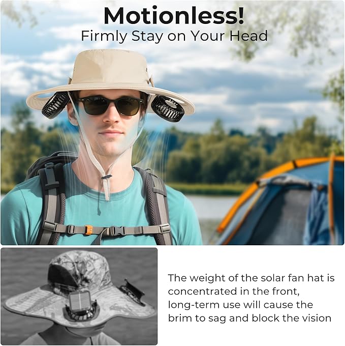 AMACOOL Bucket Hat Fan, Gifts for Him Father Dad Husband, Fishing Essentials for Men Women Camping Hiking Beach Gardening