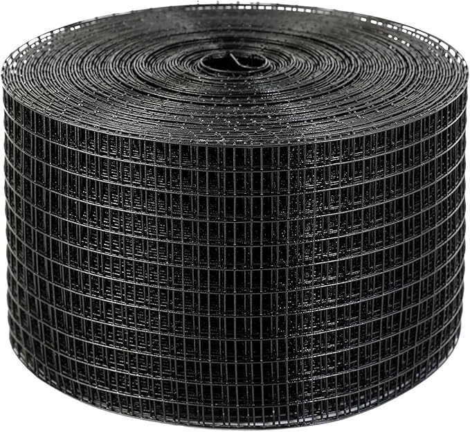 VEVOR Solar Panel Bird Guard 8inch x 98ft PVC Coated Wire Mesh Roll Kit with 100pcs Fasteners, Critter Fence, Pigeon Proofing, Black