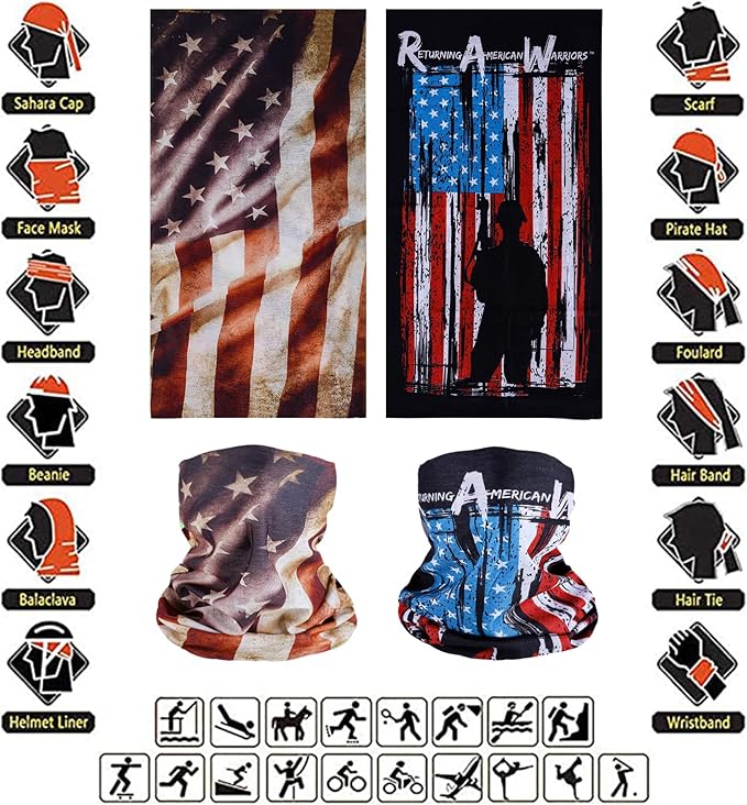 Neck Gaiter Masks Tube Scarf,Seamless Bandanas Buffs Gators,Ourdoor Face Mask Face Covering Multi Headwear