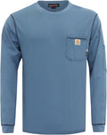 BOCOMAL FR Shirts for Men Lightweight Crew Long Sleeve Flame Resistant/Fire Retardant Shirt…