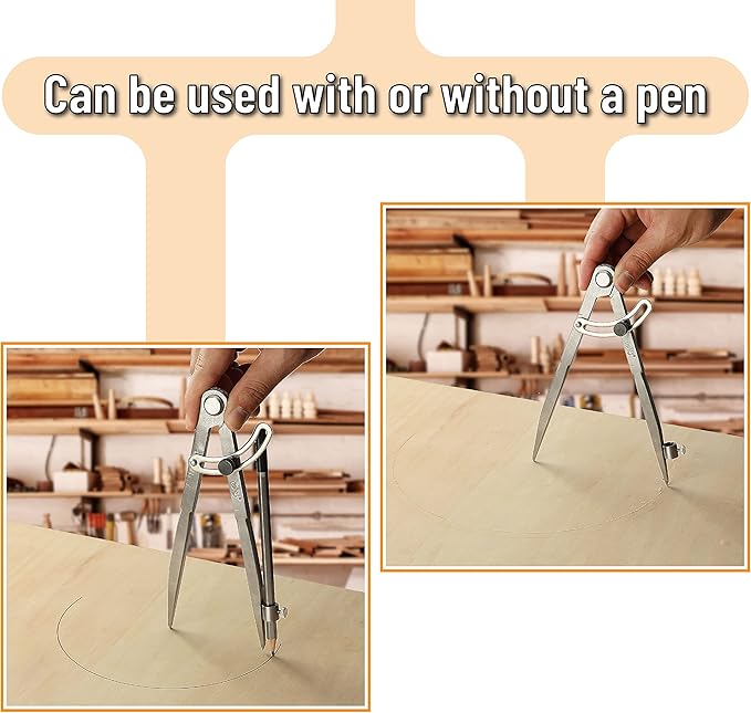 Mr. Pen- Professional Compass for Woodworking, 8 Inch Compass with Wing