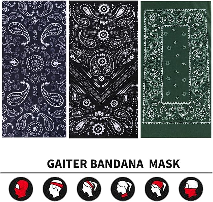 Neck Gaiter Face Cover Bandana Mask Scarf, Breathable Sun& Dust-proof for Cycling Running Fishing Hiking