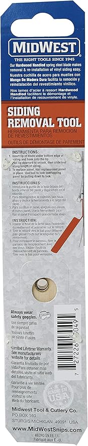 MIDWEST Siding Removal Tool - Offset Hardened Steel Blade, Made in the USA - MWT-ST