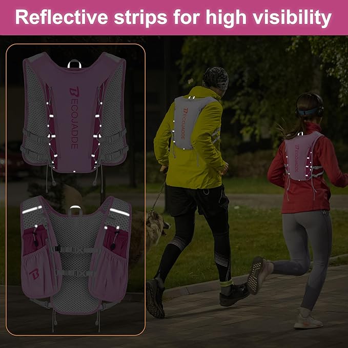 Running Vest Hydration Backpack for Men Women, 5L Lightweight Running Backpack Hydration Pack for Marathon, Trail, Cycling, Hiking, Jogging