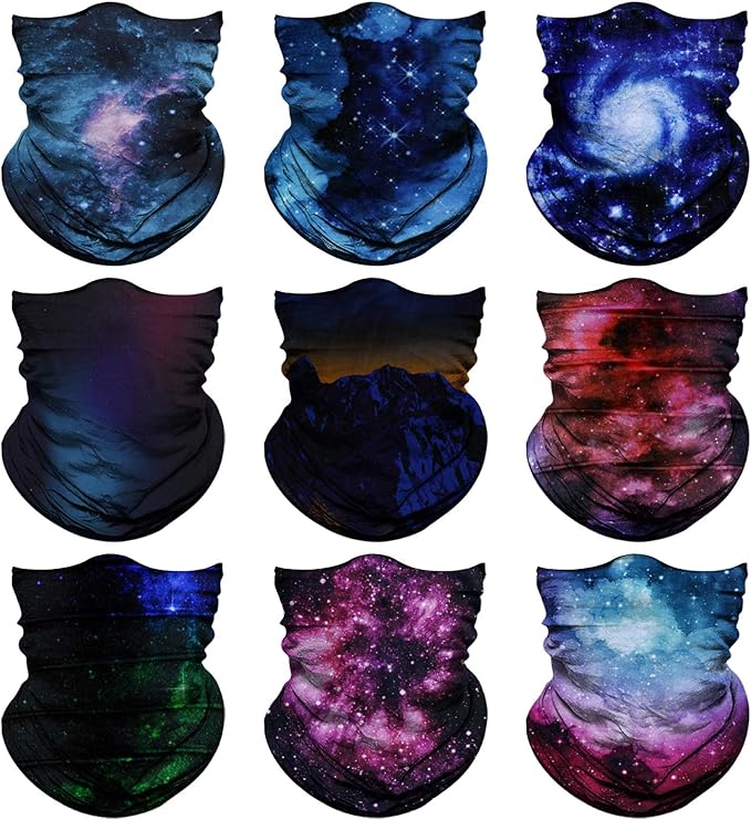 Venswell Neck Gaiter Face Mask Men Women,Seamless Bandana Rave Face Cover Scarf Mask,Balaclava,Headband, Head Wrap,Headwear