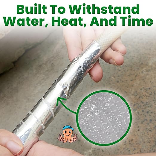 ECOHomes Aluminum Butyl Tape, Waterproof Aluminum Foil Tape for Leaks (2 Inch Wide) | Butyl Seal Tape for Roofs, Gutter Repair, Gutter Holes, Pipes, Metal Roof Patch, RV, Plumbing and Outdoor Sealing