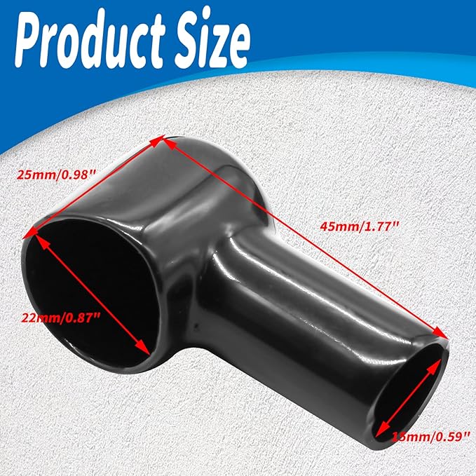 10 Pcs Battery Terminal Boots Insulating Covers, Protector Cable Lug Caps Replacement Tools for Auto Marine Commercial