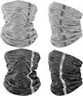 SATINIOR 4 Pcs Neck Gaiter for Men Reflective Face Mask Cover, UV Sun Protection Neon Balaclava Hi Vis Bandana for Work