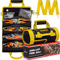 Roll Up Tool Bag, Heavy Duty See-Through Tool Roll Organizer with 2 Detachable Pouches, Portable Mechanic & Motorcycle Tool Bag, Birthday & Father’s Day Gift, Yellow
