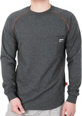 TICOMELA FR T-Shirt, Flame Resistant, Stretch Fit, Hidden Pocket, 6oz Crew Neck Work Shirt for Men 100% Cotton