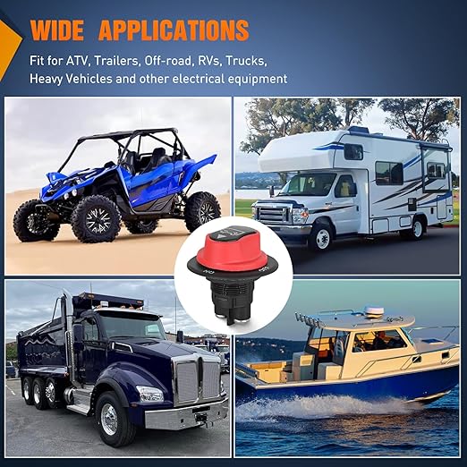 Nilight Battery Disconnect Switch 50A Master Disconnect Isolator 12V-48V On Off Power Cutoff Switch Waterproof Heavy Duty for Marine Boat Car RV ATV UTV Yacht, 2 Years Warranty